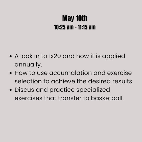 Dominick Walker Lecture & Hands on May 10th 2024 10:25am to 11:15am